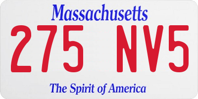 MA license plate 275NV5