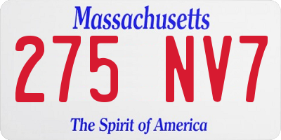 MA license plate 275NV7