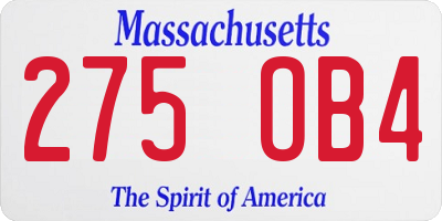 MA license plate 275OB4