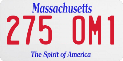 MA license plate 275OM1