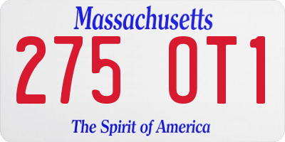 MA license plate 275OT1