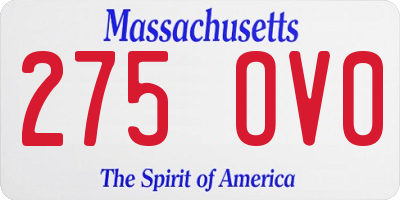 MA license plate 275OV0
