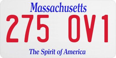 MA license plate 275OV1
