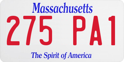 MA license plate 275PA1