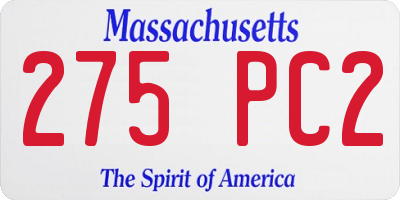 MA license plate 275PC2
