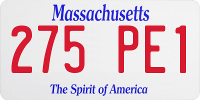 MA license plate 275PE1