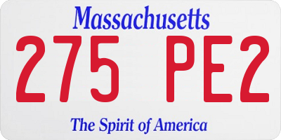 MA license plate 275PE2