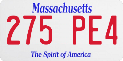 MA license plate 275PE4