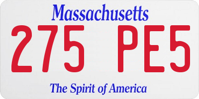 MA license plate 275PE5