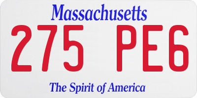 MA license plate 275PE6