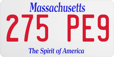 MA license plate 275PE9