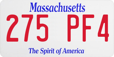 MA license plate 275PF4