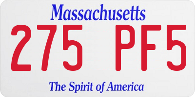 MA license plate 275PF5