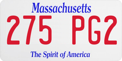 MA license plate 275PG2