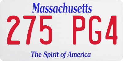 MA license plate 275PG4