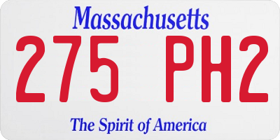 MA license plate 275PH2