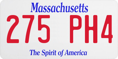 MA license plate 275PH4