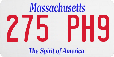 MA license plate 275PH9