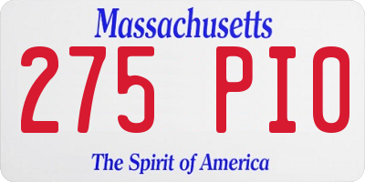 MA license plate 275PI0