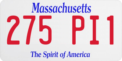 MA license plate 275PI1