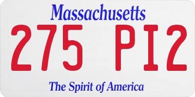 MA license plate 275PI2