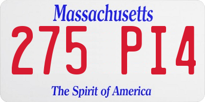 MA license plate 275PI4