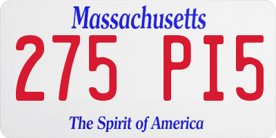 MA license plate 275PI5