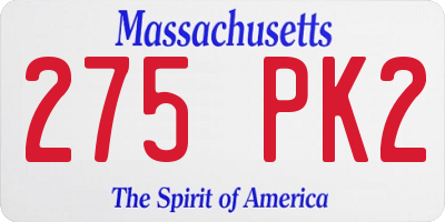 MA license plate 275PK2