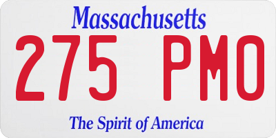 MA license plate 275PM0