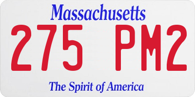 MA license plate 275PM2