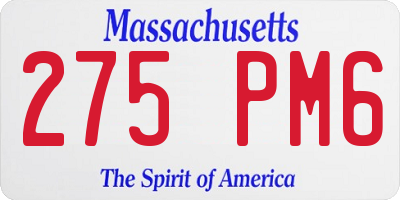 MA license plate 275PM6