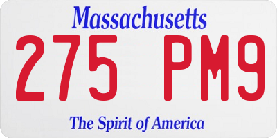 MA license plate 275PM9
