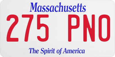 MA license plate 275PN0