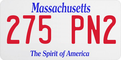 MA license plate 275PN2