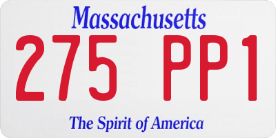 MA license plate 275PP1