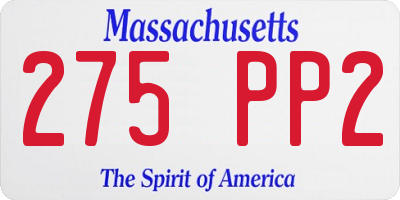 MA license plate 275PP2
