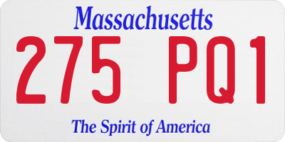 MA license plate 275PQ1