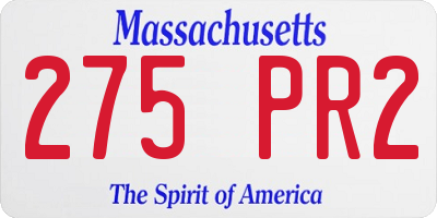 MA license plate 275PR2