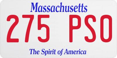 MA license plate 275PS0