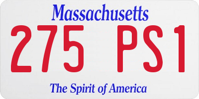 MA license plate 275PS1
