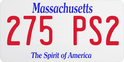 MA license plate 275PS2