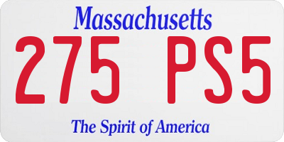 MA license plate 275PS5