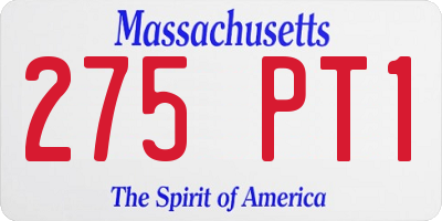 MA license plate 275PT1