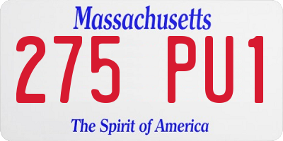 MA license plate 275PU1
