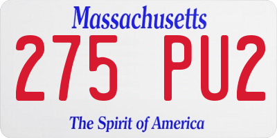 MA license plate 275PU2