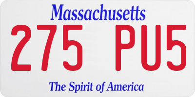MA license plate 275PU5
