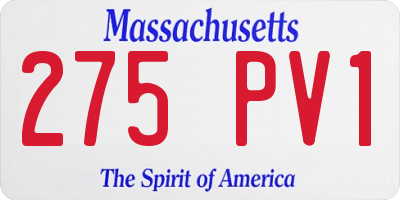 MA license plate 275PV1