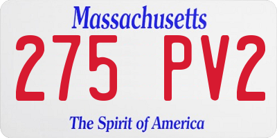 MA license plate 275PV2