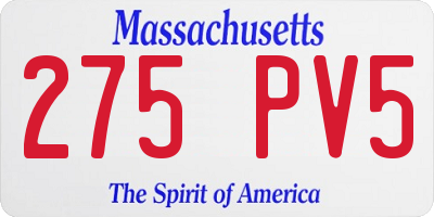 MA license plate 275PV5