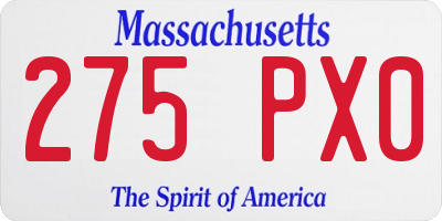 MA license plate 275PX0